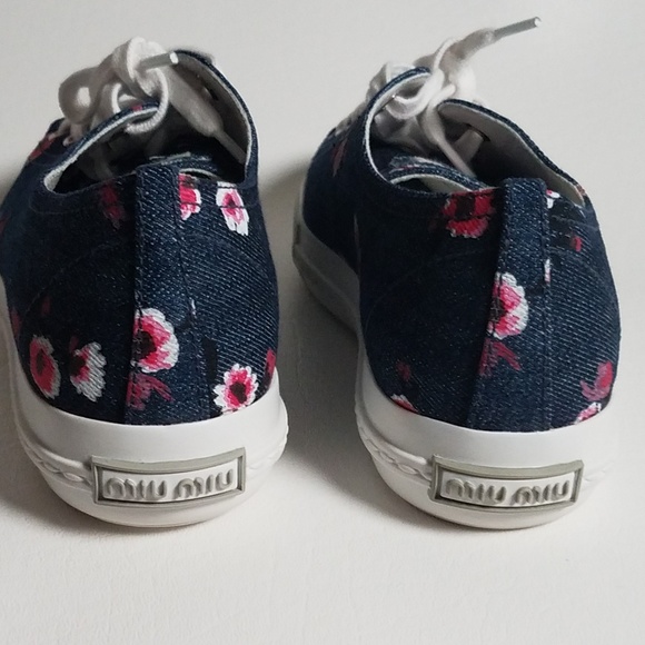 Miu Miu Denim Fashion Sneakers, Size 7.5 - Picture 6 of 7